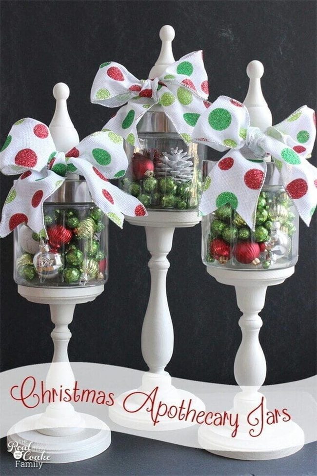 Colorful Ornaments In Glass Jars