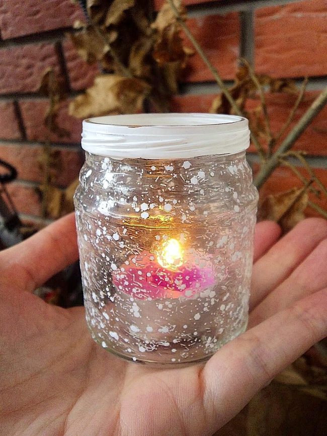 White Speckled Jar Candles