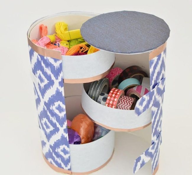 Painted Oatmeal Cans Craft Storage