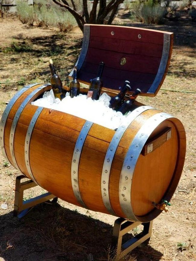 Whiskey Barrel Ice Cooler