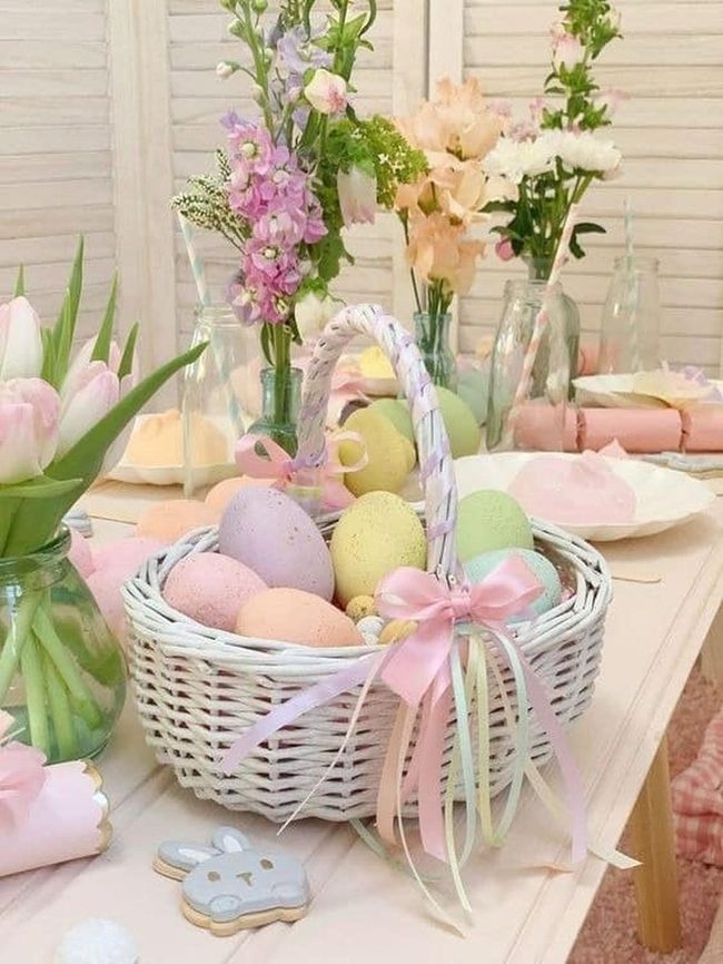 Multicolored Easter Eggs Display