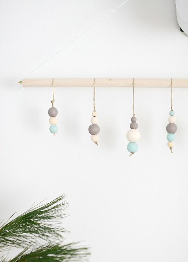 Dangling Blue Beads Wooden Rod