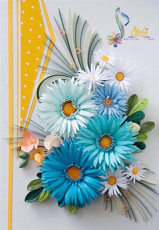 Blue Petals On Sunny Yellow