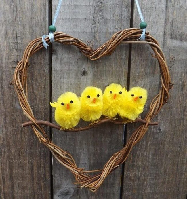 Baby Chicks Heart Wreath