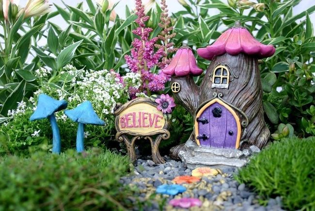 Mushroom Houses Garden Pathway
