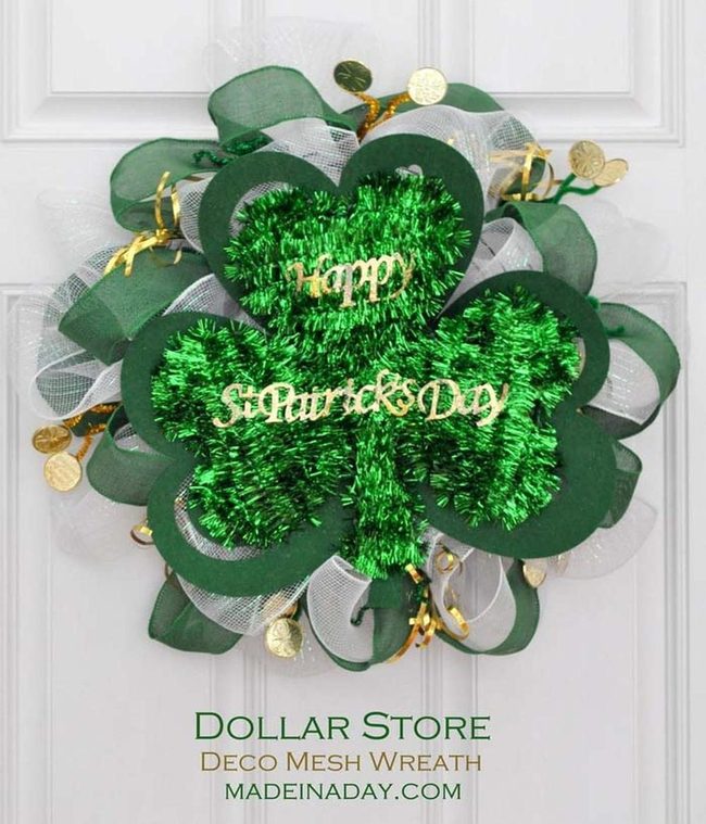 Gold And Green Mesh Shamrocks