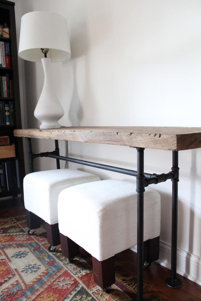 Industrial Wood And Metal Table