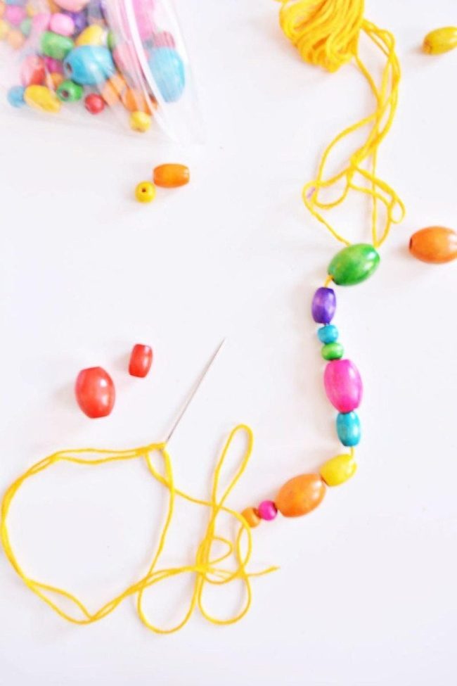 Red And Green Wooden Bead Garland
