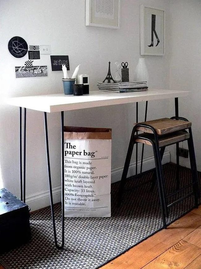 Minimalist Workspace With Wooden Accents