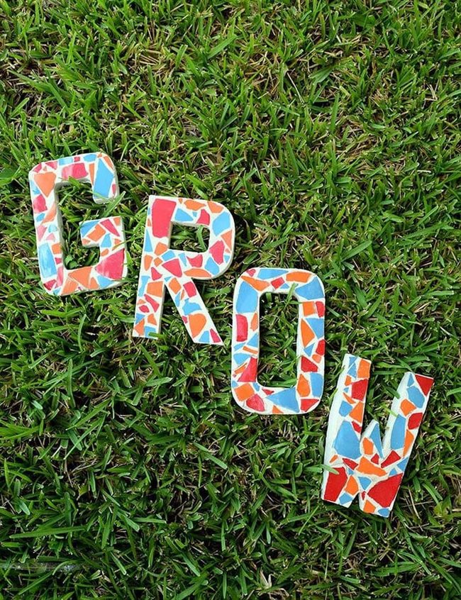 Carved Concrete Garden Letters