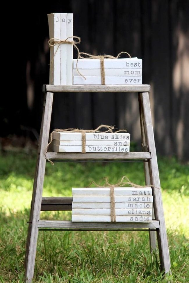 Personalized Stacked Books Twine