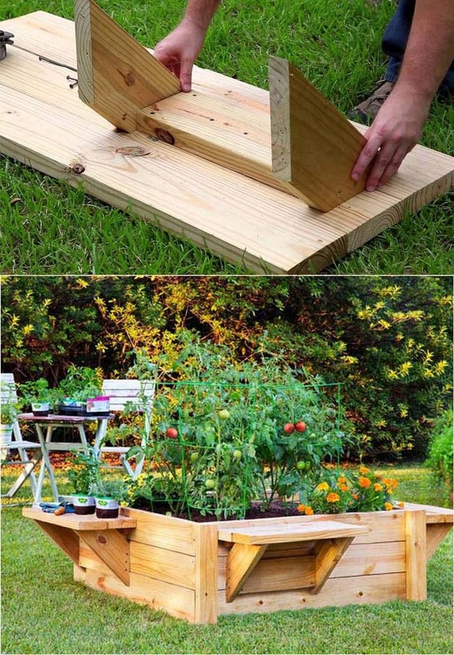 Raised Beds With Integrated Tool Storage