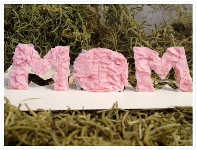 Pink Crumpled Paper Mom