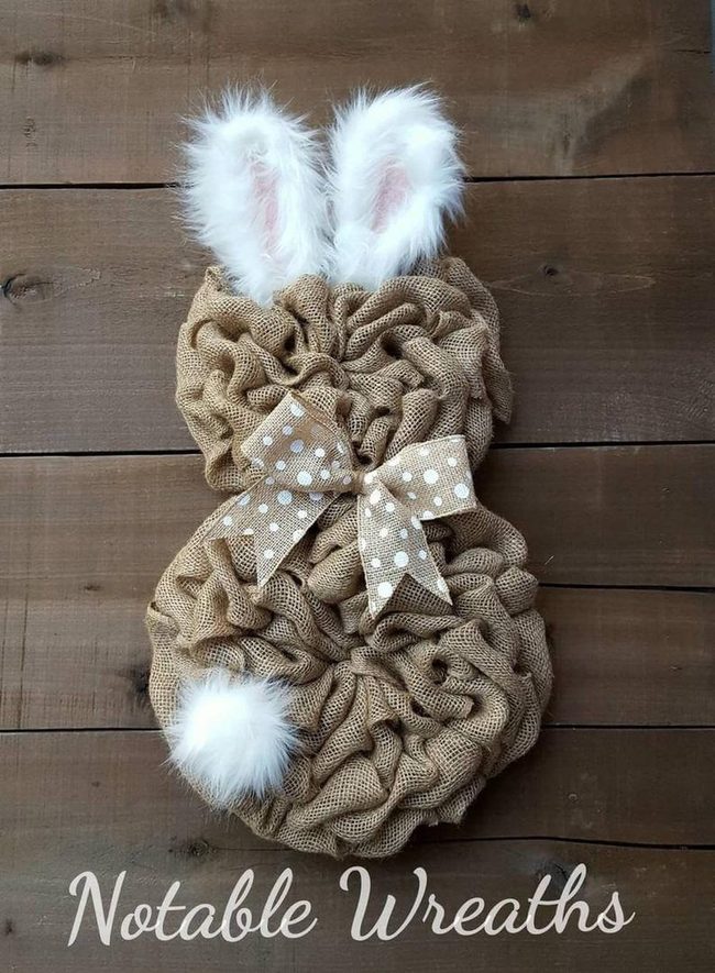 Burlap Bunny Door Wreath