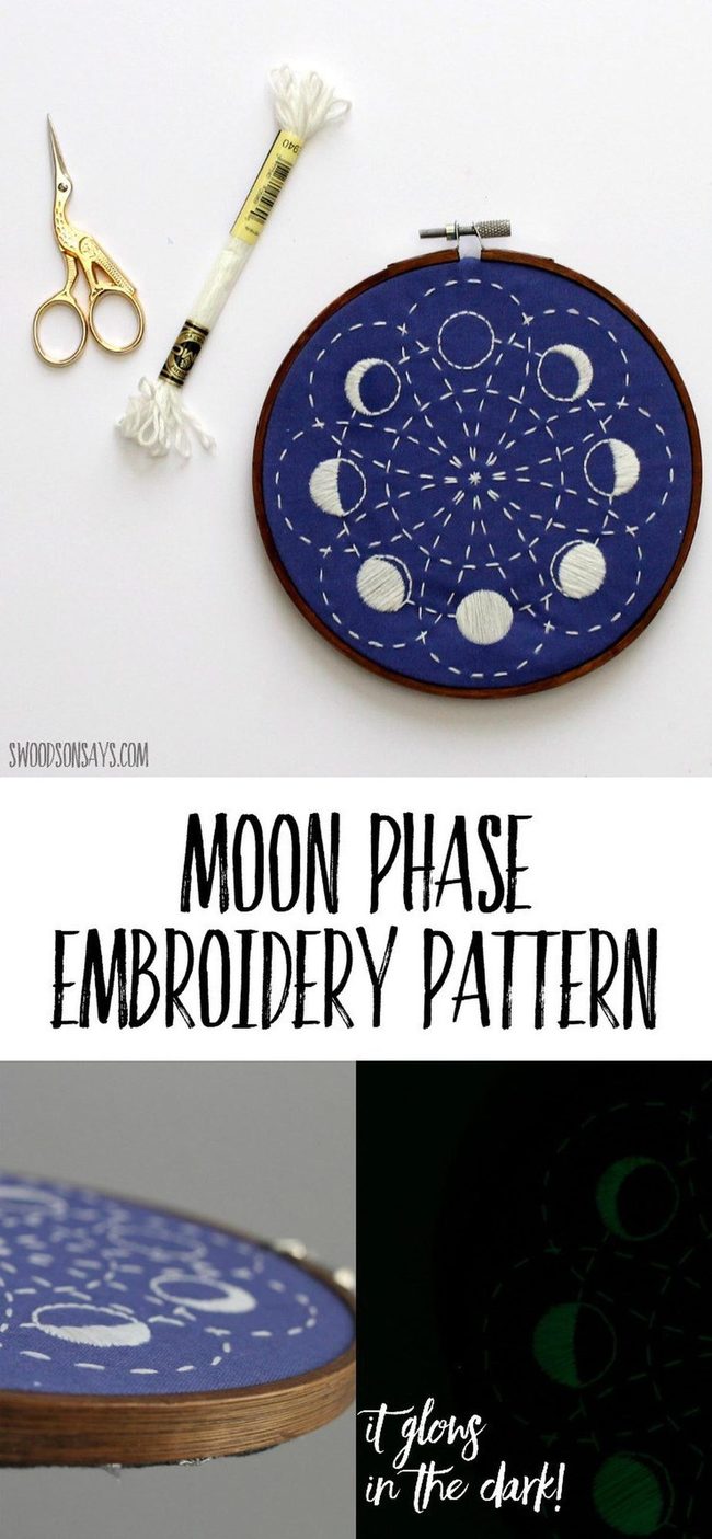 Luminous Moon Phases Embroidery