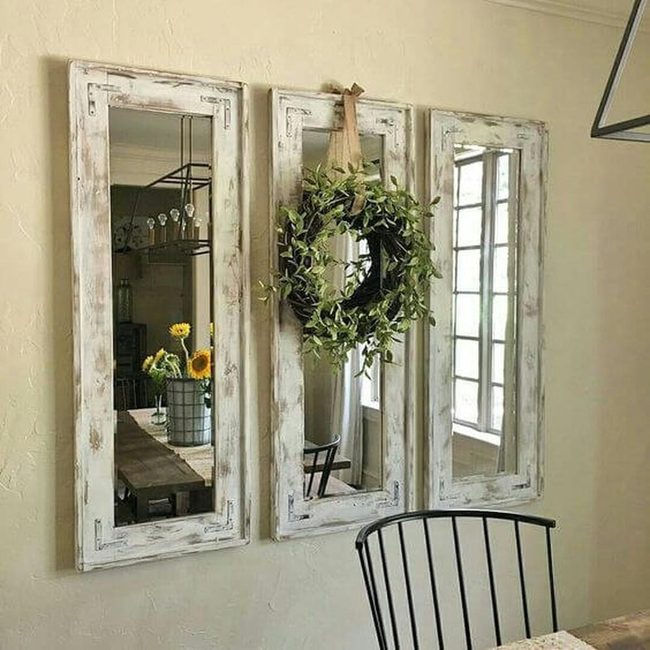 Weathered Mirror, Living Greenery Frame