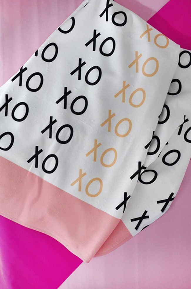 Black Gold Letters Pink Cloth