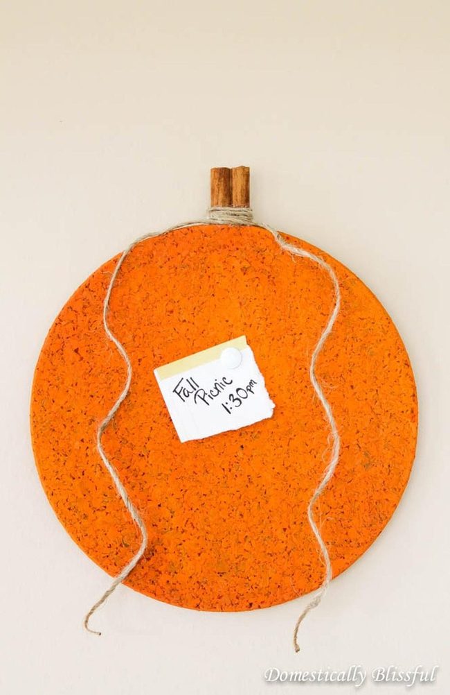 Orange Cork Board With String Details