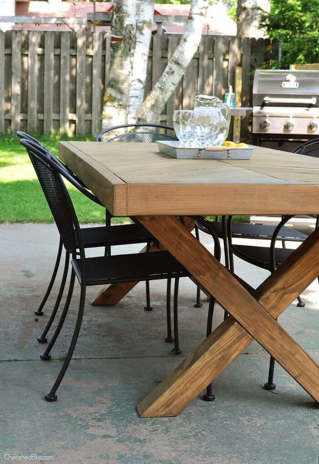 Wooden Tables With Black Metal Chairs