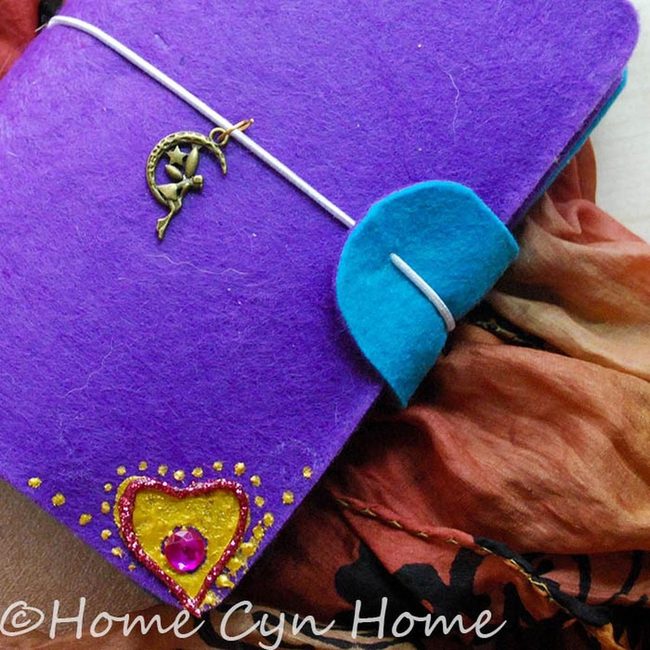 Purple Felt Moon Notebook