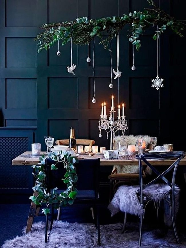 Deep Green Dining Candlelit