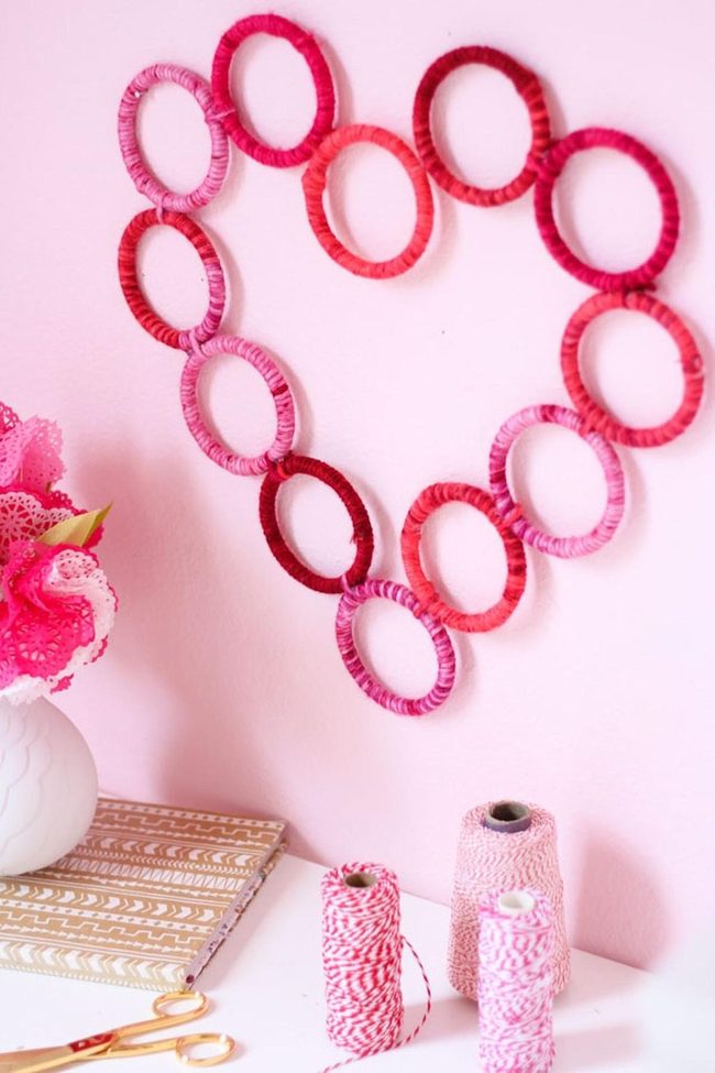 Pink Yarn Heart Craft Corner