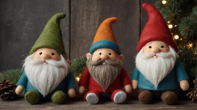 Felt Faux Fur Christmas Gnomes