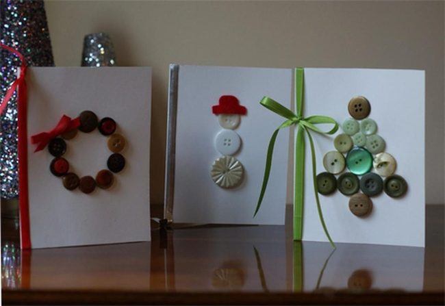 Button-Adorned Holiday Cards