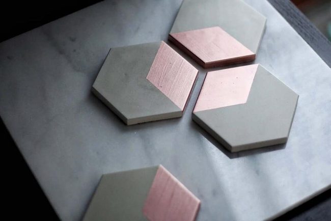 Rose Gold Hexagon Coasters