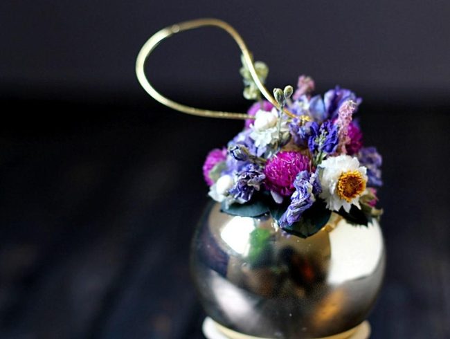 Purple Pink Blooms Round Vase