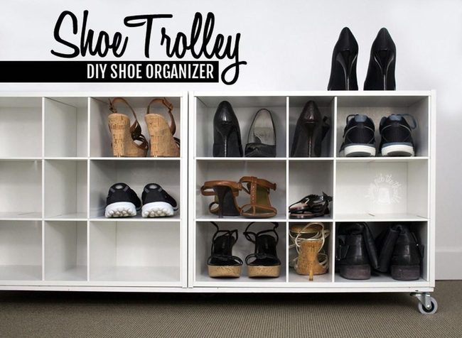 White Cube Shoe Storage Wheels