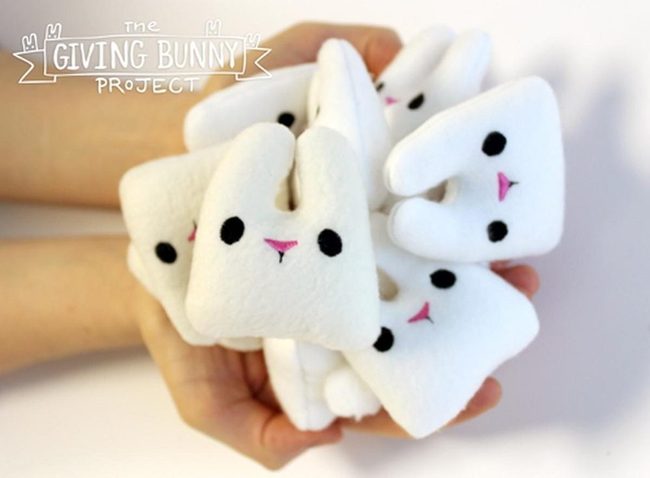 Tiny White Bunnies Felt
