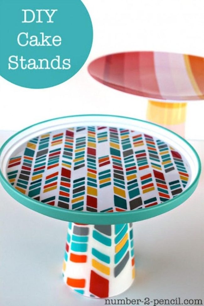 Striped Ceramic Cake Stands