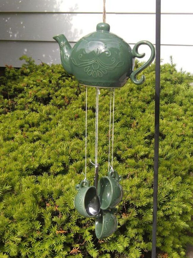 Green Teapot Wind Chime