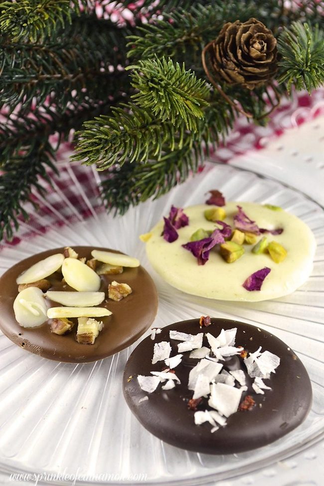 Pistachio Rose Chocolate Discs