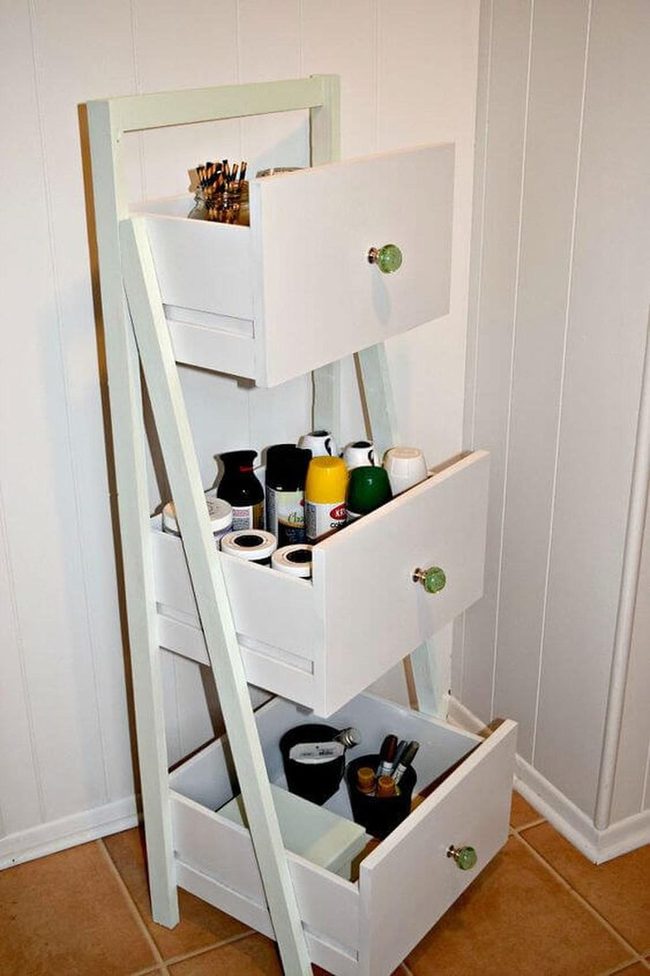Green Drawer Ladder Storage