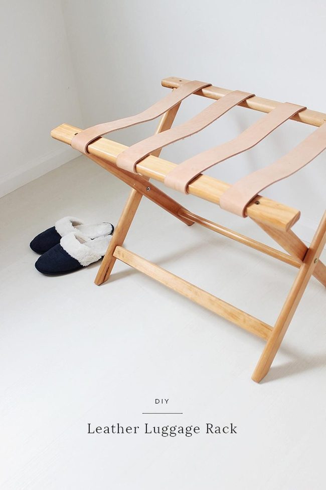 Natural Wood Luggage Rack Elegance