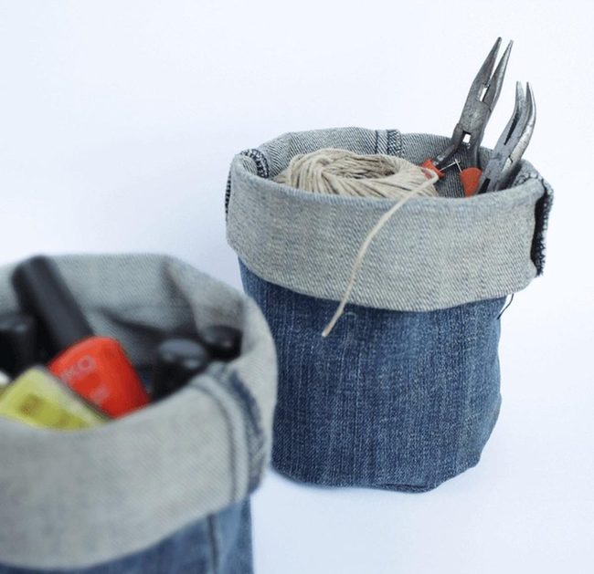 Denim Buckets, Tidy Storage