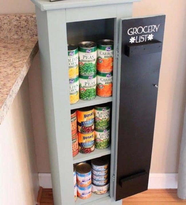 Painted Thrift Cabinets With Chalkboard Doors