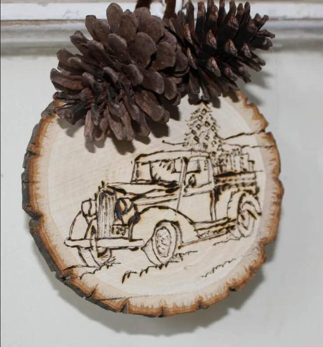 Handburned Wood Ornaments
