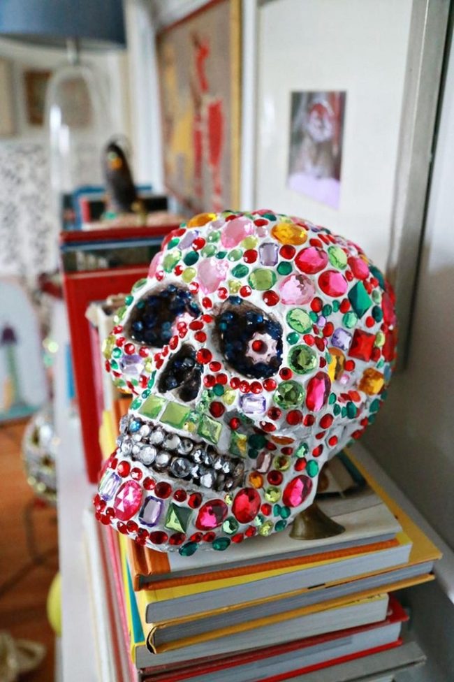 Jewel-Studded Skull Statement