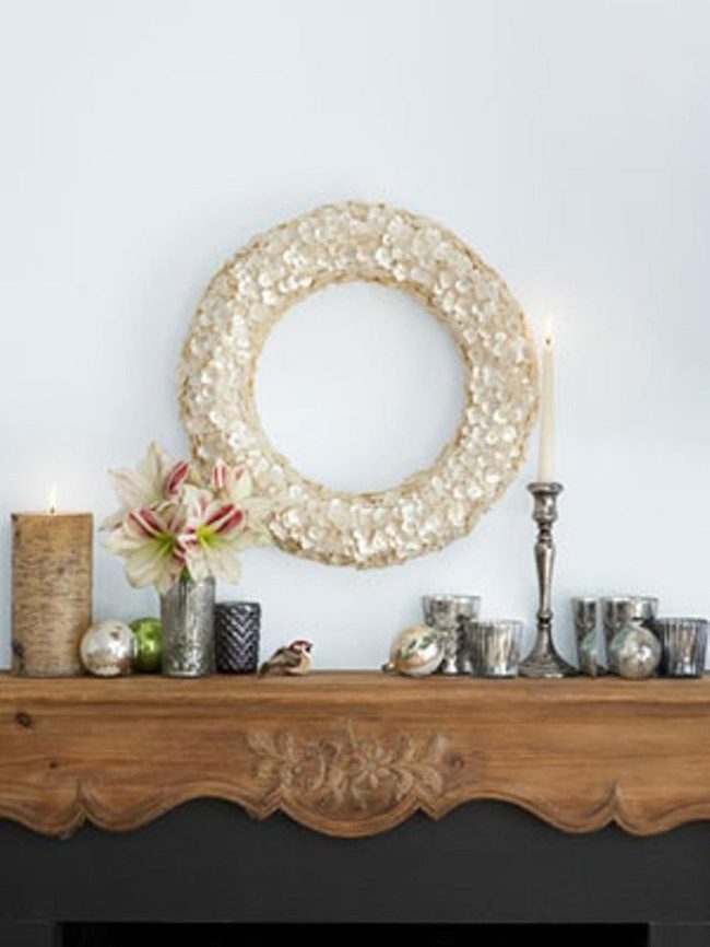 Carved Wood Mantel Centerpiece