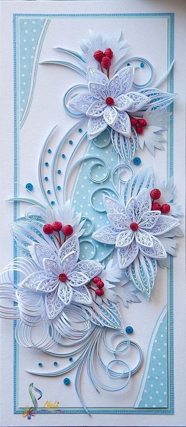 White Blossoms Red Contrast Blue