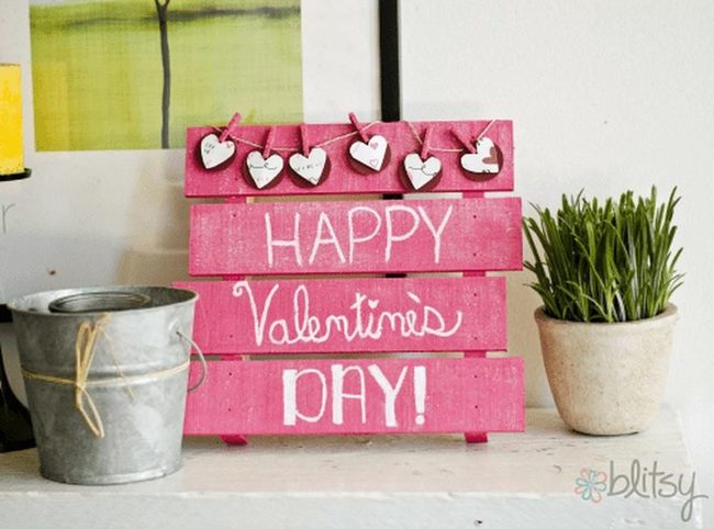 Pink Handwritten Hearts Display