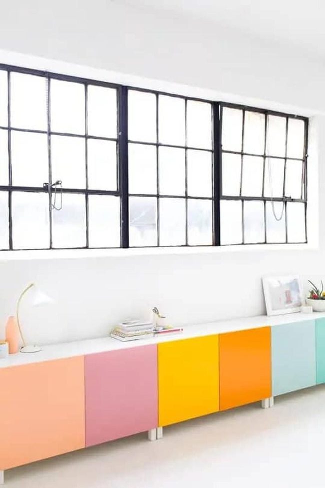 Painted Besta Doors In Bold Color Blocks