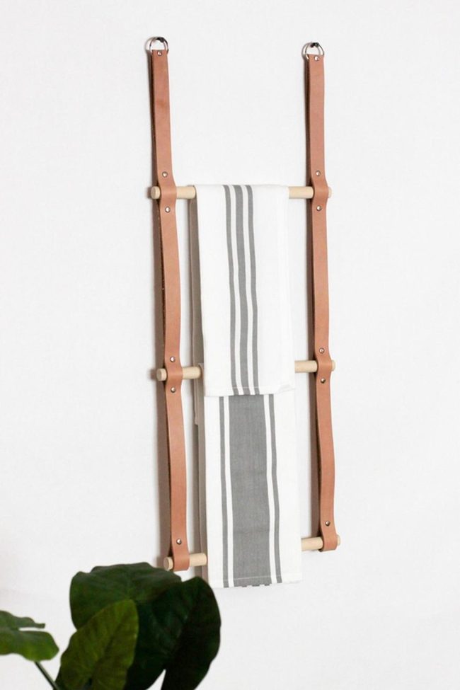 Brown Leather Towel Rod