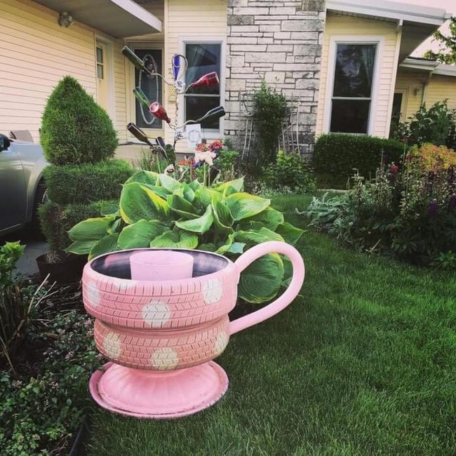 Pink Tire Whipped Cream Planter