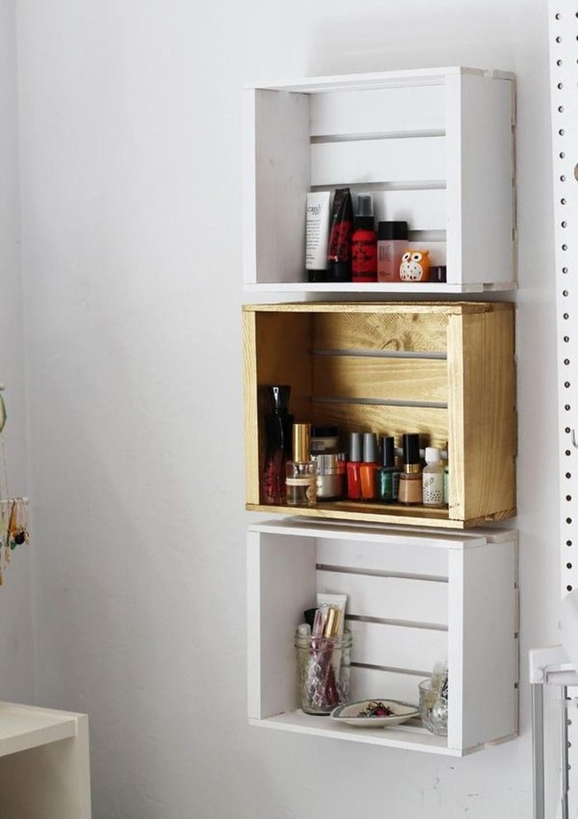 Mixed Wood Storage With Nail Polish Pops