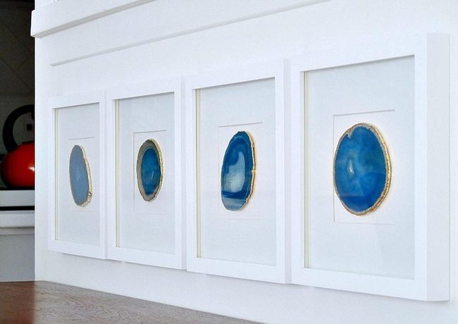 Blue Geode Wall With Golden Shimmer
