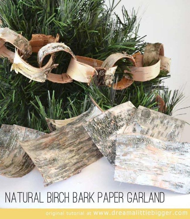 Birch Bark Fireplace Garland